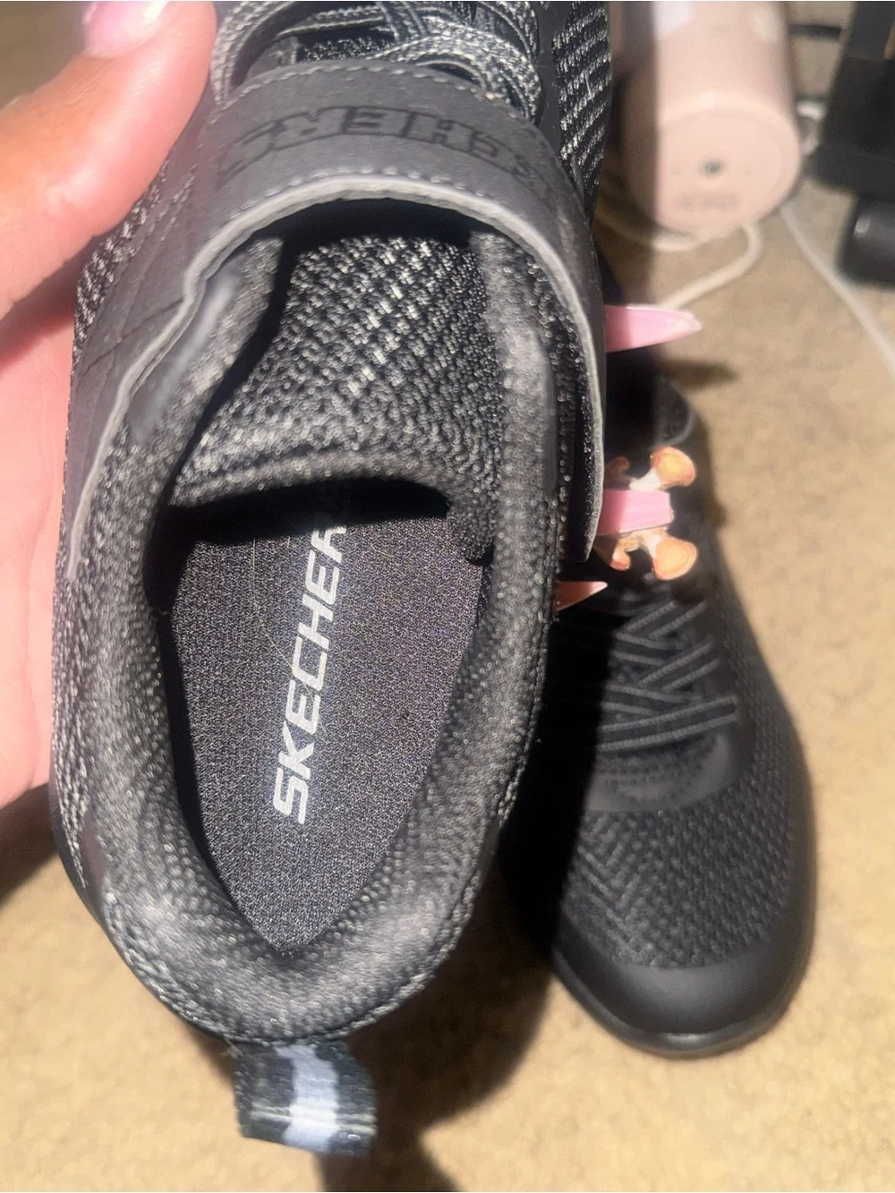 Skechers kids Black Athletic Comfort Strap sneakers plus a second pair free